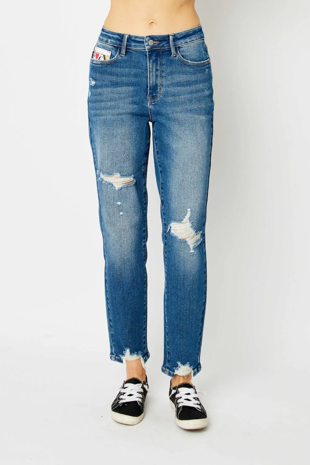 Queen Of Hearts Coin Pocket BF Jeans