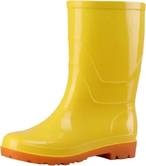 Rain Boots Women Women's Mid Calf Rain Boots Waterproof Rubber Boots Short Garden Shose Slip On Outdoor Rain Shoes