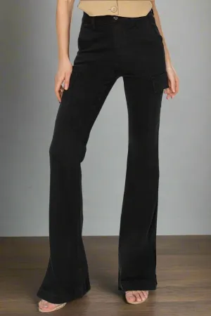 Risen High Rise Side Slit Cargo Bootcut Jeans