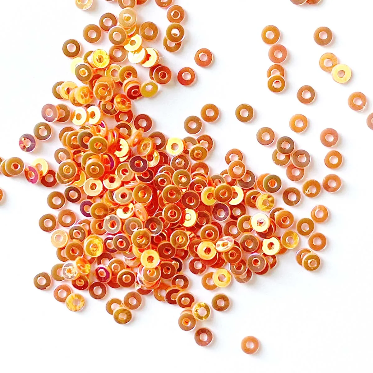 Sequins - Flat- Circle - 3mm - Orange (S230)