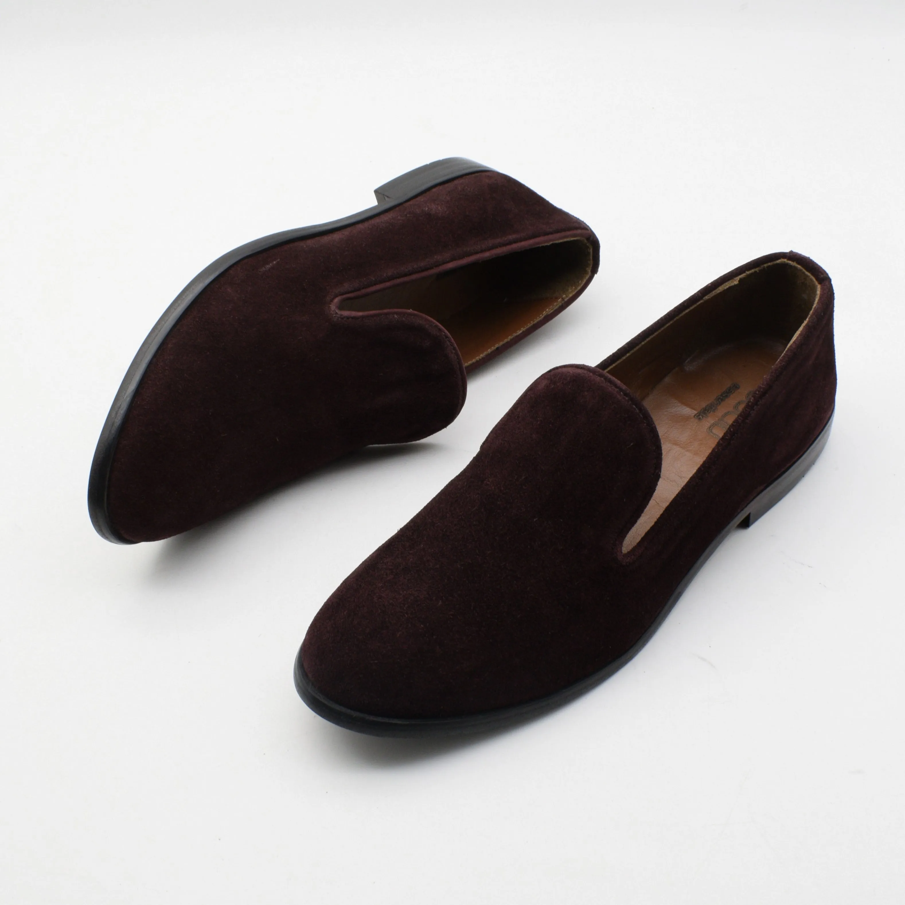 SUEDE VELVET LOAFERS - BLACK SOLE