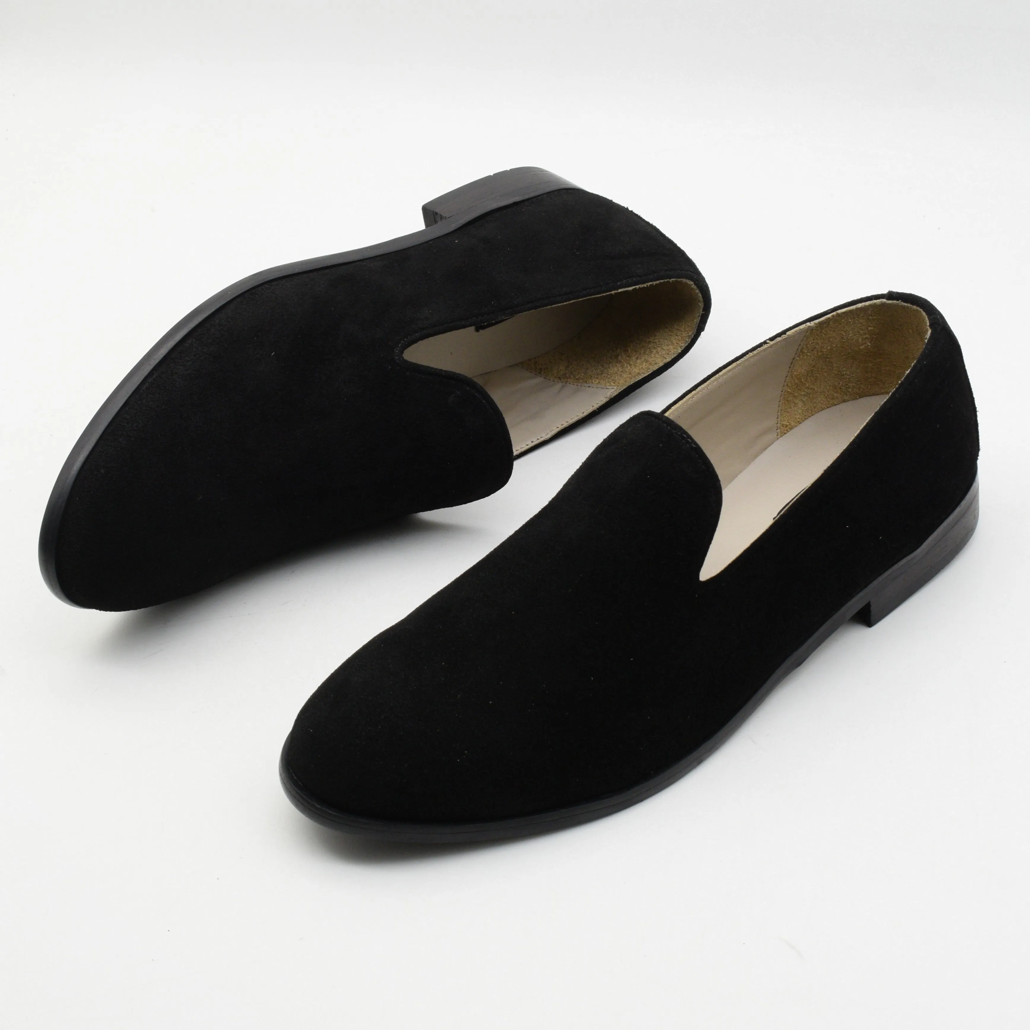 SUEDE VELVET LOAFERS - BLACK SOLE