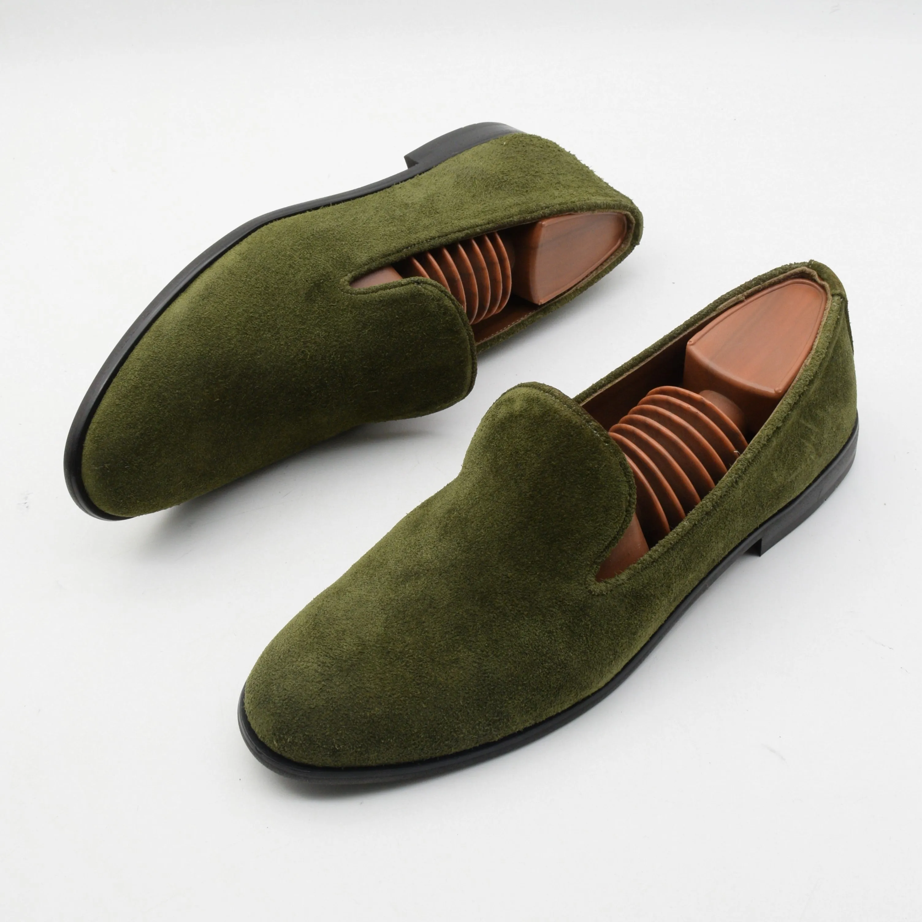 SUEDE VELVET LOAFERS - BLACK SOLE