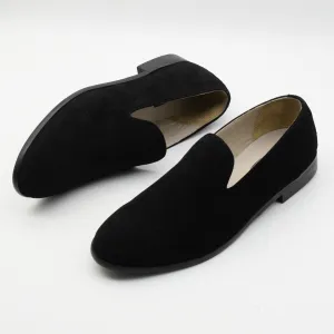 SUEDE VELVET LOAFERS - BLACK SOLE