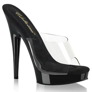 Sultry-601 Clear/Black, 6" Heel