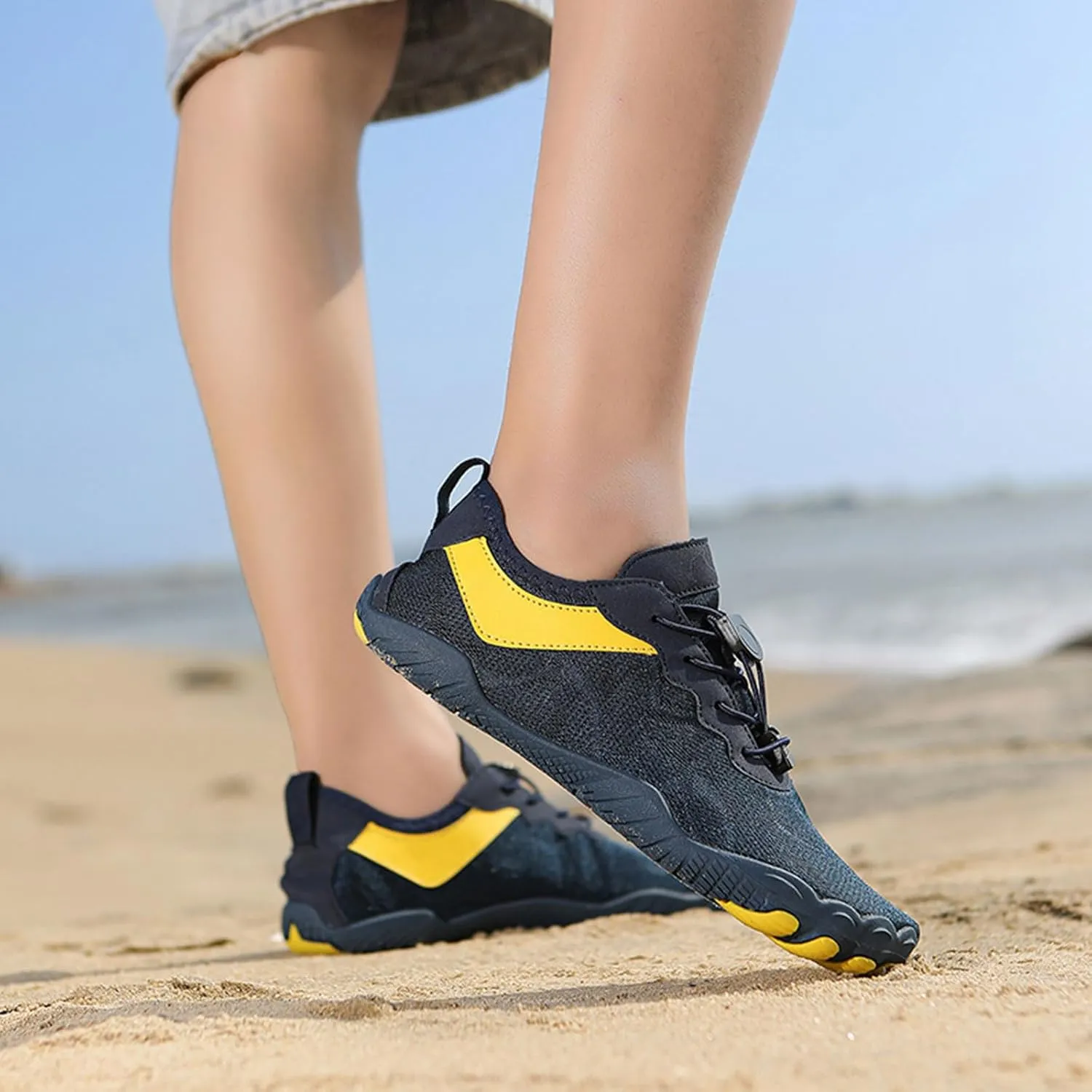 Thatrich Womens Hike Barefoot Shoes Breathable Athletic Running Men Wide Toe Box Non Slip Water Proof Work Shoe Vacation Beach Grounded Footwear Slip-On Lightweight Comfy Hiking Sneakers for Unisex