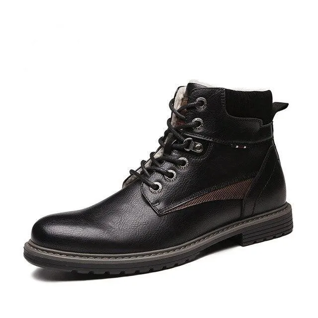 West Louis Outdoor Stylish Leather Boots With Fur