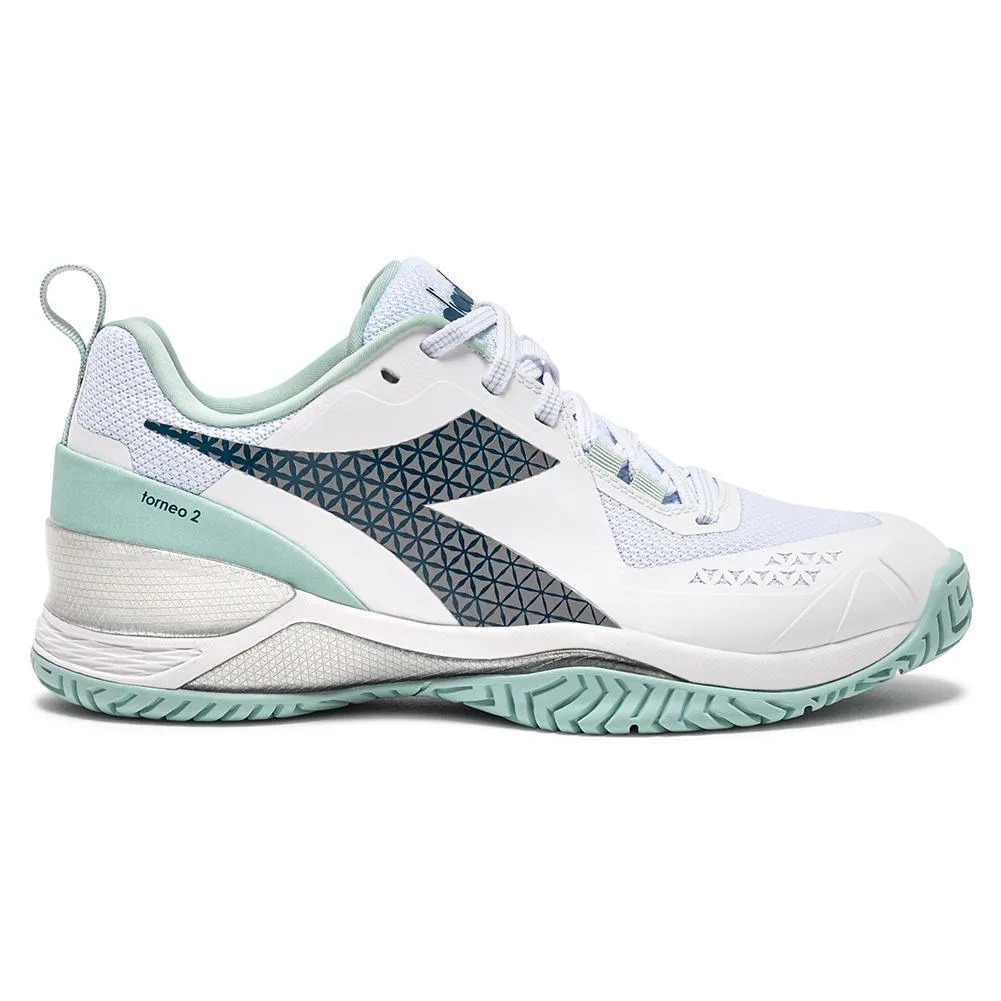 Women's Blushield Torneo 2 AG Tennis Shoes White and Legion Blue