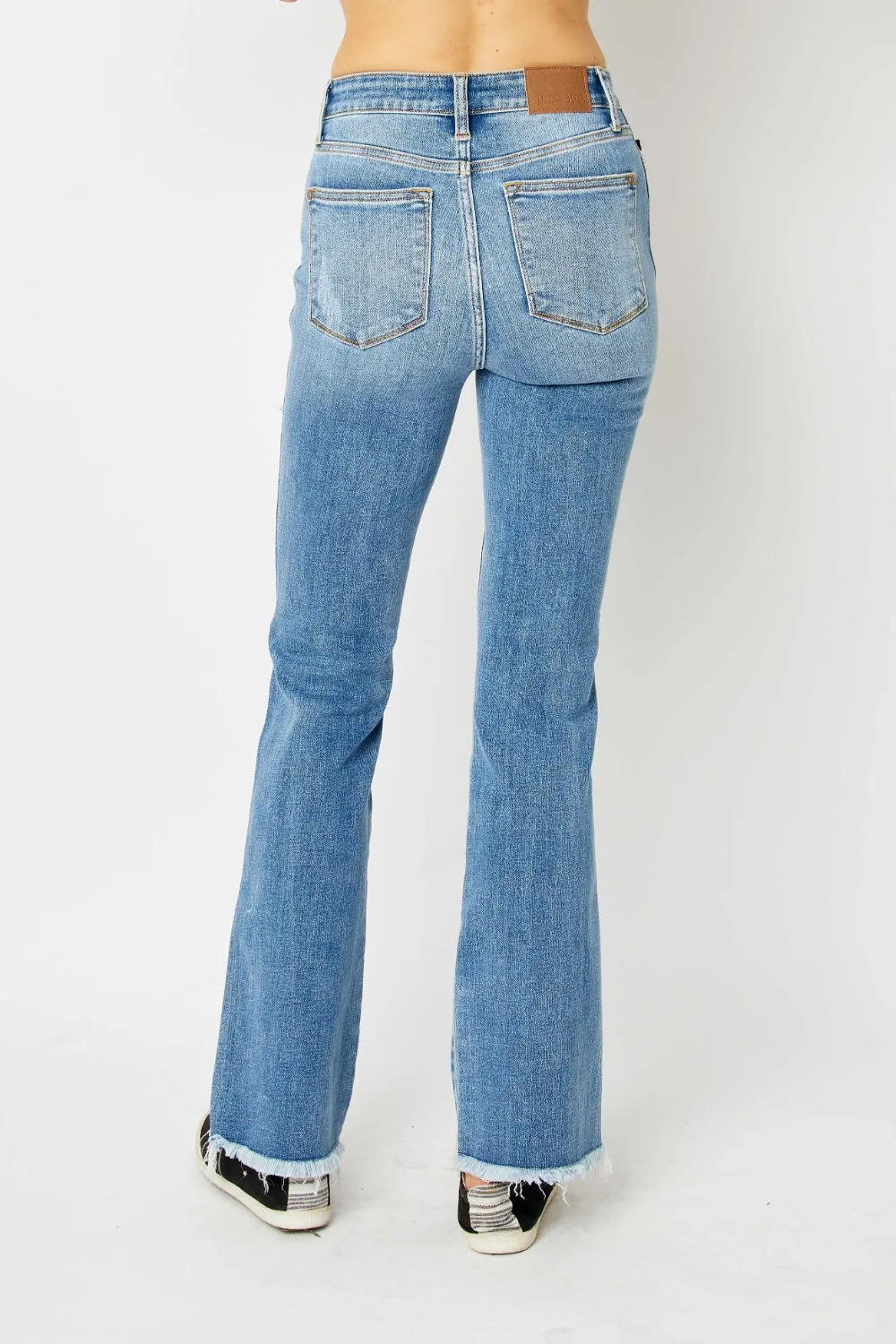 Women's Judy Blue Full Size Distressed Raw Hem Bootcut Jeans